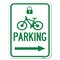 Signmission Parking W/ Lock Cycle & Right Arrow Heavy-Gauge Alum Rust Proof Parking, 18" x 24", A-1824-23473 A-1824-23473 - alternate 1